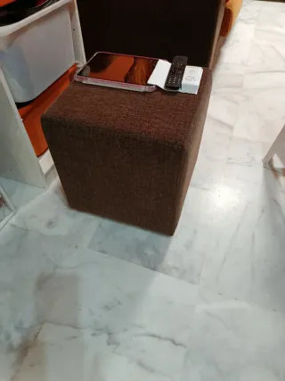 Sofá modular tela naranja y marrón