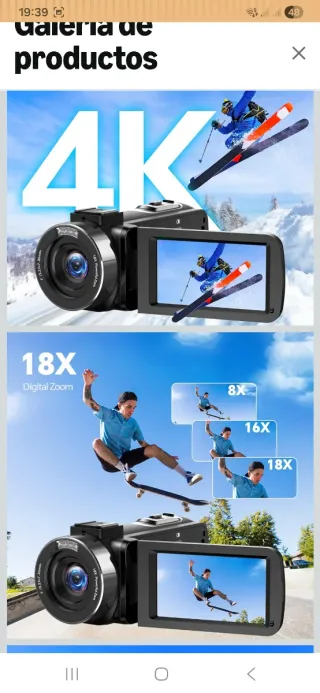 Cámara de Video 4K Negra