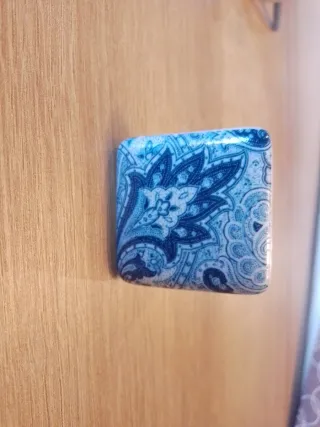 Tiradores porcelana azul,           7 uds.