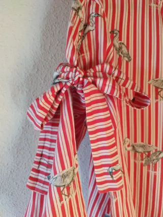 Camisa rayas y estampado de aves talla M