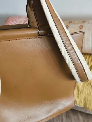 Bolso Massimo Dutti Piel Marrón/Beige,muy chulo.