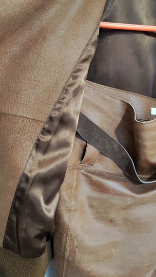 Conjunto Cazadora y Falda Piel Marrón