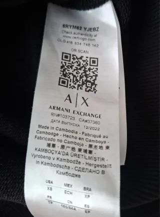 Sudadera Armani Exchange chica negra