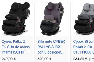 2 Sillas coche Cybex Pallas 2 Fix