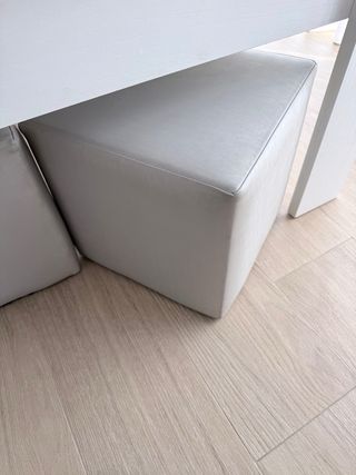 2 Pouff Polipiel Gris