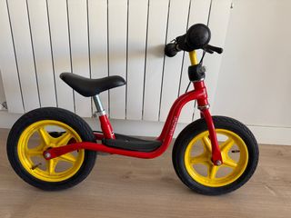 Bici Puky sin pedales roja y amarilla