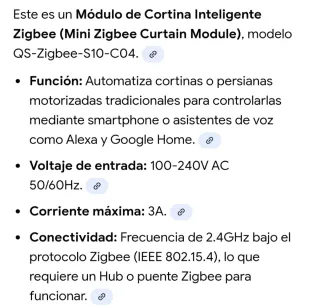 Módulo Cortina Mini Zigbee