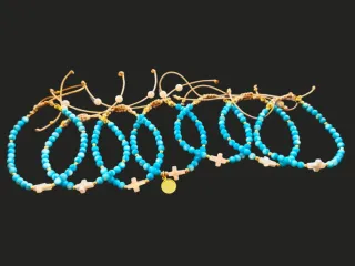 Pulseras Perlas Naturales y Dijes Cruz/Medalla