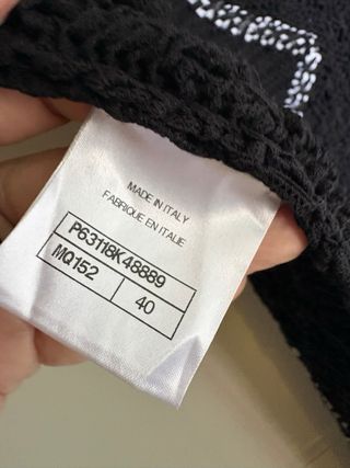 Vestido Chanel Largo Negro/rombos blancos y beige