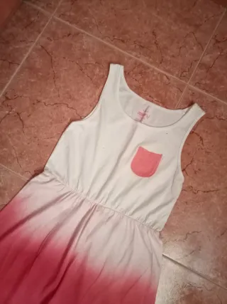 Vestido degradado rosa y blanco Talla 8/10 años