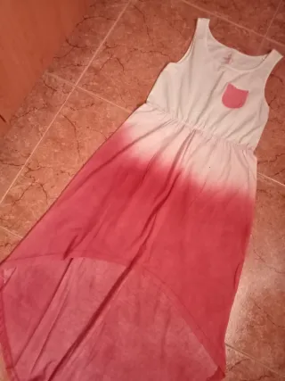 Vestido degradado rosa y blanco Talla 8/10 años