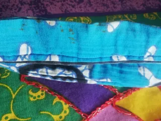 Borsa mare fantasia blu e bianca molto capiente