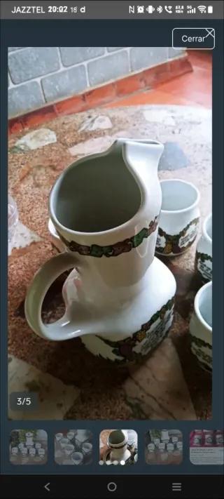 Juego Jarra y Tazas Sangría