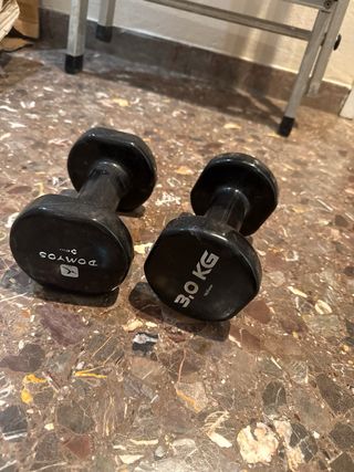 Máquina Abdominales Rock Gym + pesas 3kg domyos