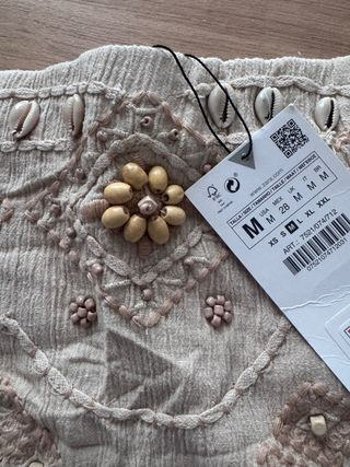 Falda Zara Beige Talla M