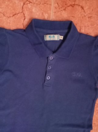 Vestido azul liloso con volantes talla 10 años