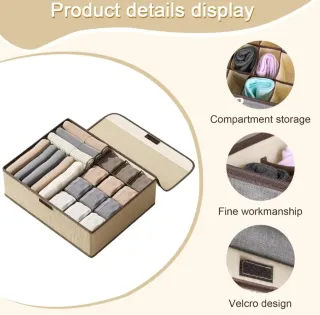 Caja organizadora de ropa interior con tapa