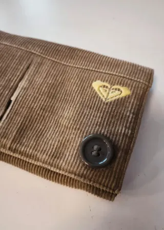 Cartera monedero grande de pana Roxy beige