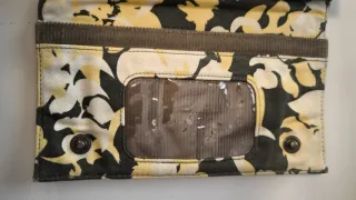 Cartera monedero grande de pana Roxy beige