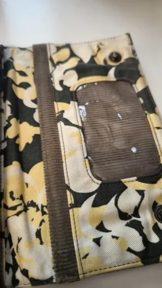 Cartera monedero grande de pana Roxy beige