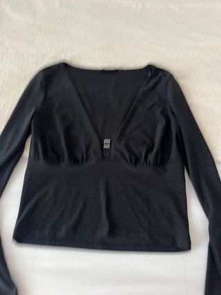 Camiseta negra manga larga mujer