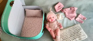 Muñeca Reborn 20 cm con accesorios