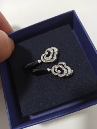Pendientes Plata 925 con Gota Negra