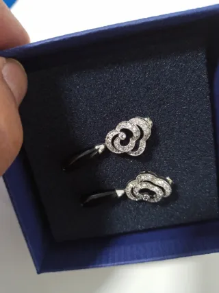 Pendientes Plata 925 con Gota Negra