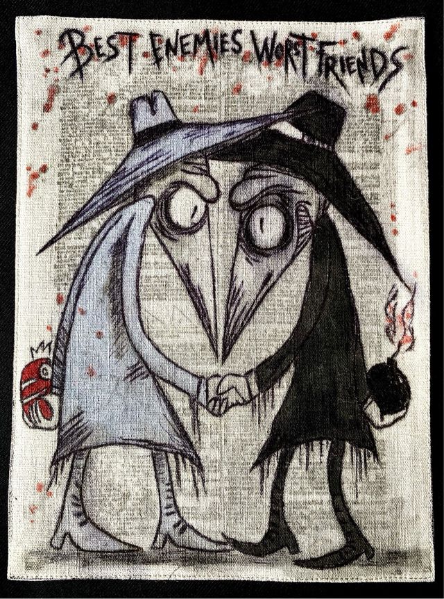 Bolso Tote Negro Arte Hecho a Mano