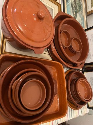 Lote fuentes barro terracota