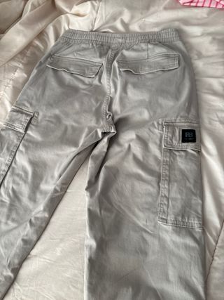 Pantalones cargo beige con cordón(XS) Pull&Bear