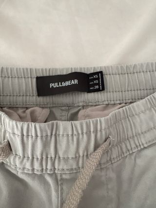 Pantalones cargo beige con cordón(XS) Pull&Bear