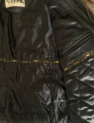 Cazadora Piel Vintage 80s Negra y Marrón