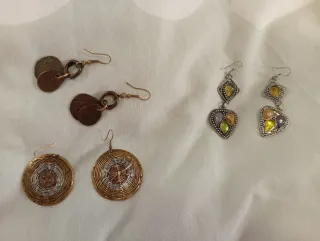 Lote 3 pares pendientes hippies/étnicos