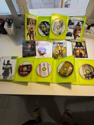 Xbox 360 Elite Negra + 2 Mandos + Juegos