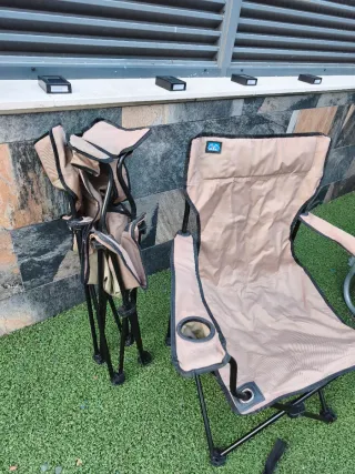 2 Sedie da Campeggio Pieghevoli Beige