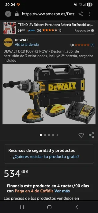 Atornillador Taladro Dewalt