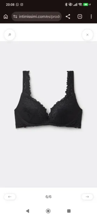Sujetador push up encaje Intimissimi negro