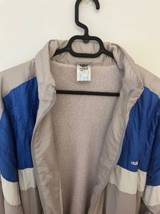 Cortavientos Adidas Azul y Gris