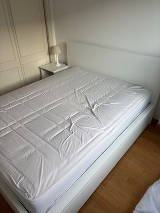 Estructura Cama Malm Blanca con Cajones
