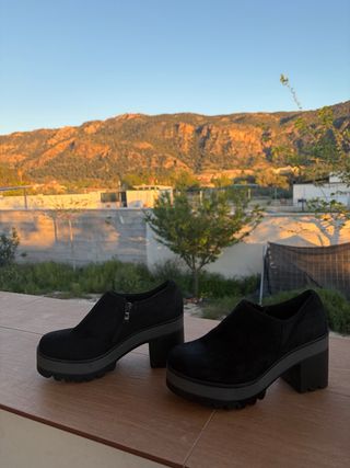 Botines negros tacón plataforma talla 36