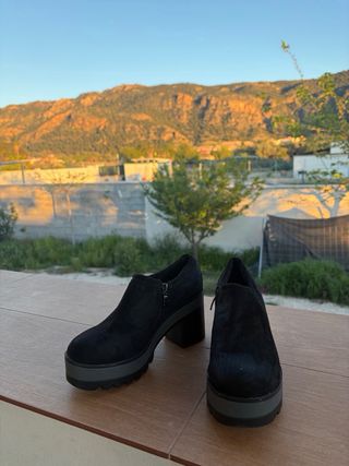 Botines negros tacón plataforma talla 36