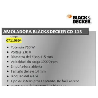 Amoladora CD-115 BLACK & DECKER