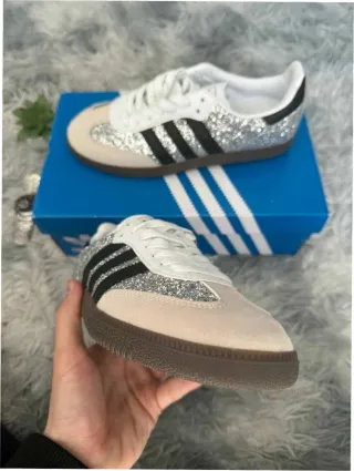 Adidas Samba Paillettes Argentées T.39