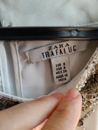 Top fiesta lentejuelas plateado y blanco