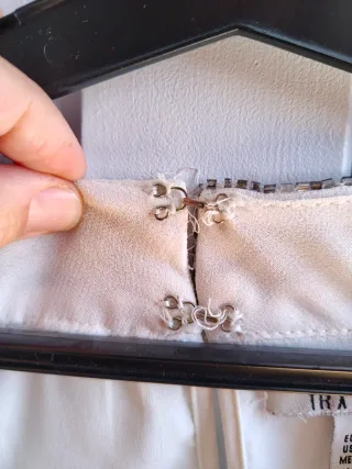 Top fiesta lentejuelas plateado y blanco