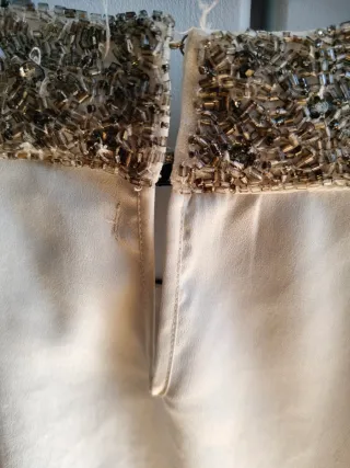 Top fiesta lentejuelas plateado y blanco