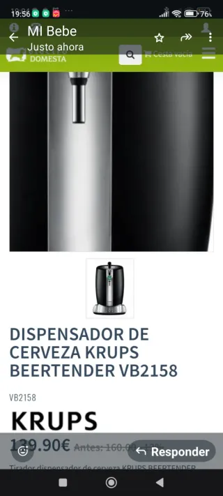 Dispensador Cerveza KRUPS Heineken
