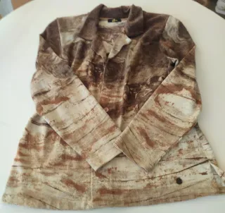 Chaqueta estampada marrón y beige Talla 48 ZERO