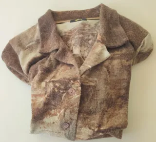 Chaqueta estampada marrón y beige Talla 48 ZERO